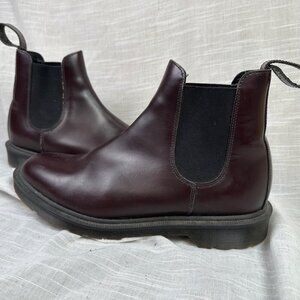 Dr Martens Made In England Graeme Merlot Red Boanil Brush Chelsea Boot UK 7